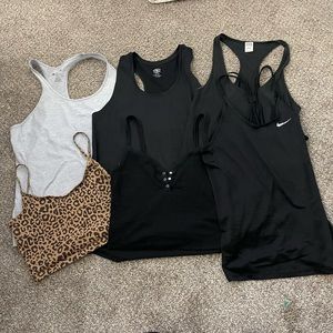 6 workout tank top bundle- nike, tna, pink